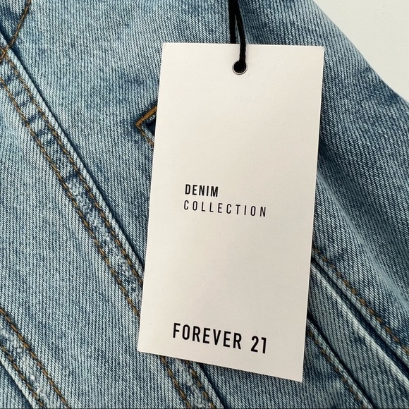 NWT Forever 21 Women's Casual Distressed Button Up Jean Jacket Size Small - Picture 11 of 11